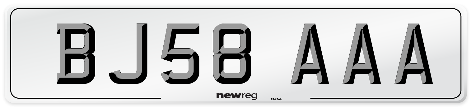 BJ58 AAA Number Plate from New Reg
